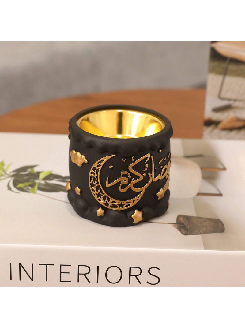 Ramadan Decoration Black Incense Burner – Ramadan Decoration for Homes & Parties - Image 1